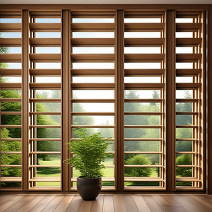 Wood Plantation Shutter Paulownia Wood Plantation Shutter with Customized Color And Shape from shandong China