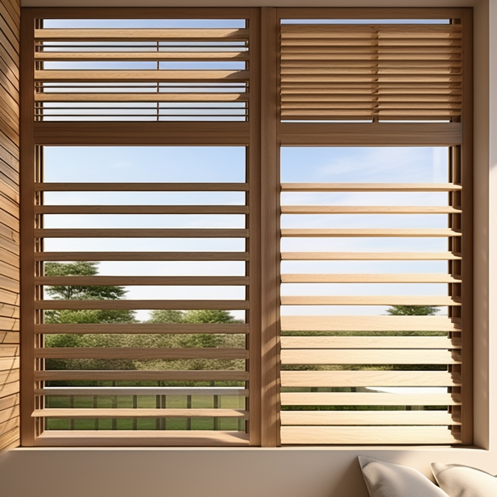 Wood Plantation Shutter Paulownia Wood Plantation Shutter with Customized Color And Shape from shandong China