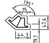 China Factory Poly 135degree Corner Post Poly Components for PVC Plantation Shutters Windows 