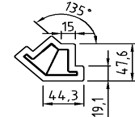China Factory Poly 135degree Corner Post Poly Components for PVC Plantation Shutters Windows 