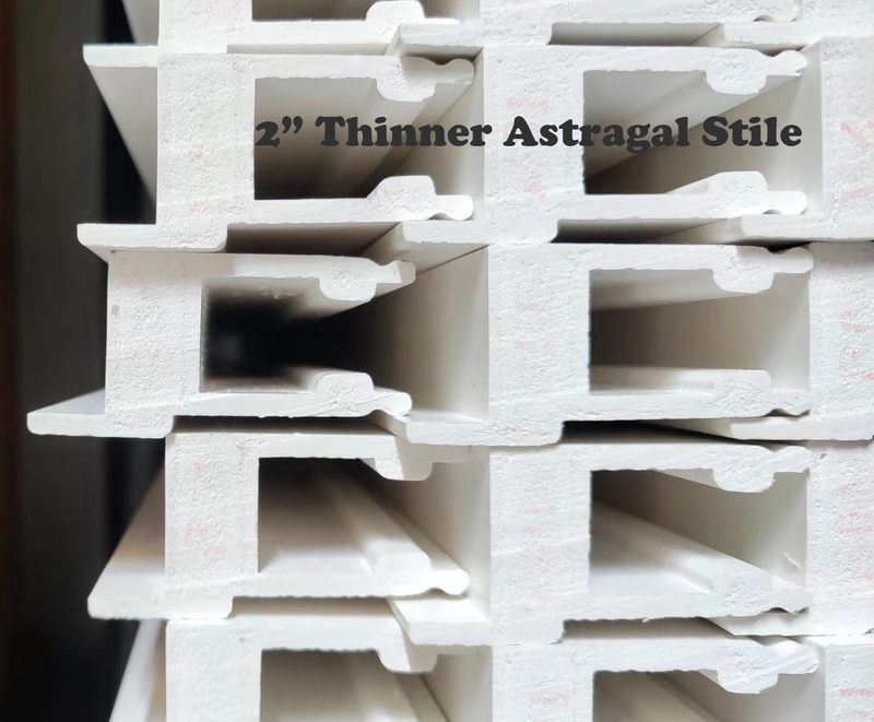White Painted Eco-frindly PVC Plantation Shutters Components 2inch Astragal Stile for Australia Market